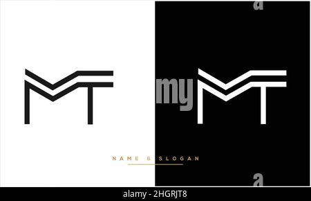 MONOGRAMMA DEL logo MT, TM Abstract Letters Illustrazione Vettoriale