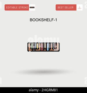 Bookshelf-1 icona vettoriale semplice. Illustrazione Vettoriale