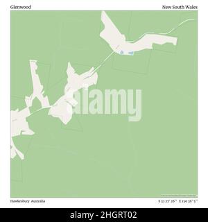 Glenwood, Hawkesbury, Australia, nuovo Galles del Sud, S 33 27' 26'', e 150 36' 5''', mappa, mappa senza tempo pubblicata nel 2021. Viaggiatori, esploratori e avventurieri come Florence Nightingale, David Livingstone, Ernest Shackleton, Lewis and Clark e Sherlock Holmes si sono affidati alle mappe per pianificare i viaggi verso gli angoli più remoti del mondo, Timeless Maps sta mappando la maggior parte delle località del mondo, mostrando il successo di grandi sogni Foto Stock
