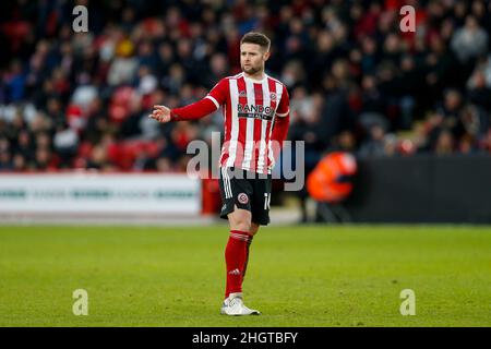 Sheffield, Regno Unito. 22nd Jan 2022. Oliver Norwood #16 di Sheffield United a Sheffield, Regno Unito il 1/22/2022. (Foto di ben Early/News Images/Sipa USA) Credit: Sipa USA/Alamy Live News Foto Stock