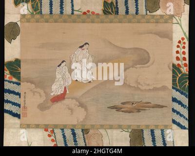 Il Dio Izanagi e la dea Izanami 18th secolo Nishikawa Sukenobu. Il Dio Izanagi e la dea Izanami. Nishikawa Sukenobu (giapponese, 1671–1750). Giappone. 18th secolo. Scorrimento sospeso; inchiostro e colore sulla carta. Periodo Edo (1615–1868). Dipinti Foto Stock