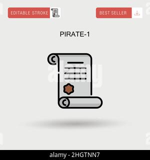 Icona vettore semplice Pirate-1. Illustrazione Vettoriale