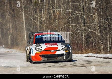 18 Takamoto KATSUTA (JPN), Aaron JOHNSTON (IRL), TOYOTA GAZOO RACING WRT NG TOYOTA GR Yaris Rally1, azione durante il WRC World Rally Car Championship 2022, edizione 90th del rally Monte Carlo dal 20 al 23 gennaio 2022 a Monaco - Photo Grégory Lenormand / DPPI Foto Stock