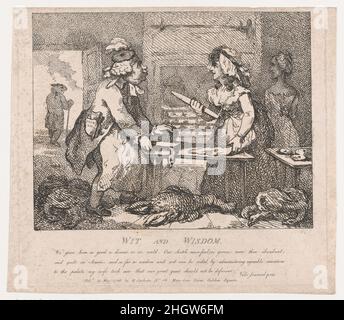 WIT and Wisdom (bellezze pittoresche di Boswell, parte la prima) 15 maggio 1786 Thomas Rowlandson. WIT e saggezza (bellezze pittoresche di Boswell, parte la prima). Bellezze pittoresche di Boswell. Thomas Rowlandson (British, Londra 1757–1827 Londra). Maggio 15, 1786. Acquaforte. Elizabeth Jackson (British, attiva dal 1785 al 87). Stampa Foto Stock