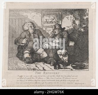 The Recovery (bellezze pittoresche di Boswell, parte seconda) 20 giugno 1786 Thomas Rowlandson. La ripresa (bellezze pittoresche di Boswell, parte la seconda). Bellezze pittoresche di Boswell. Thomas Rowlandson (British, Londra 1757–1827 Londra). Giugno 20, 1786. Acquaforte. Elizabeth Jackson (British, attiva dal 1785 al 87). Stampa Foto Stock