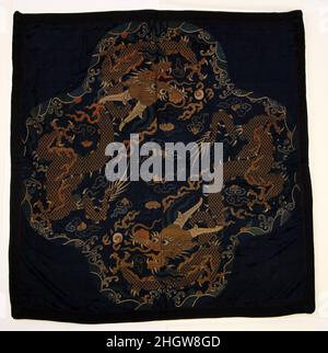 Panel 17th century China. Panel. China. 17th century. Silk, metallic thread. Textiles-Woven Stock Photo