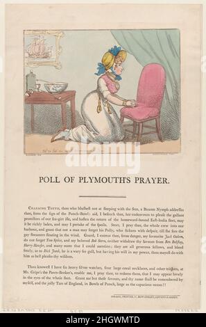 Poll of Plymouth's Prayer September 20, 1801 Thomas Rowlandson. Poll of Plymouth's Prayer. Prayers and Journals. After George Murgatroyd Woodward (British, 1765–1809 London). September 20, 1801. Hand-colored etching. Prints Stock Photo