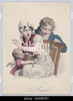 Paura 1825 Louis Léopold Boilly francese. Paura. Raccolta di maces (Recueil de grimaces). Louis Léopold Boilly (francese, la Bassée 1761–1845 Parigi). 1825. Litografia con colorazione manuale. Stampa Foto Stock