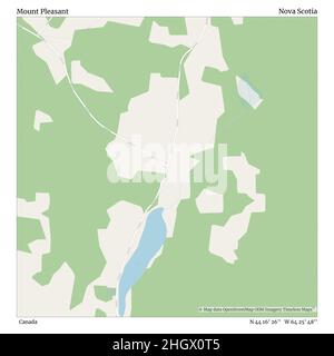 Mount Pleasant, Canada, Nova Scotia, N 44 16' 26'', W 64 25' 48''', mappa, mappa senza tempo pubblicata nel 2021. Viaggiatori, esploratori e avventurieri come Florence Nightingale, David Livingstone, Ernest Shackleton, Lewis and Clark e Sherlock Holmes si sono affidati alle mappe per pianificare i viaggi verso gli angoli più remoti del mondo, Timeless Maps sta mappando la maggior parte delle località del mondo, mostrando il successo di grandi sogni Foto Stock