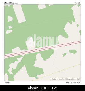 Mount Pleasant, Canada, Ontario, N 44 15' 0''', W 77 1' 57''', mappa, mappa senza tempo pubblicata nel 2021. Viaggiatori, esploratori e avventurieri come Florence Nightingale, David Livingstone, Ernest Shackleton, Lewis and Clark e Sherlock Holmes si sono affidati alle mappe per pianificare i viaggi verso gli angoli più remoti del mondo, Timeless Maps sta mappando la maggior parte delle località del mondo, mostrando il successo di grandi sogni Foto Stock