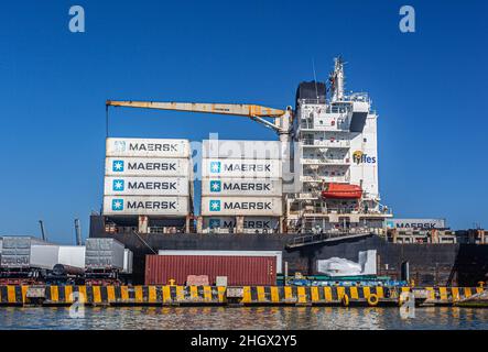 Commercio marittimo, Cartagena de Indias, Colombia. Foto Stock