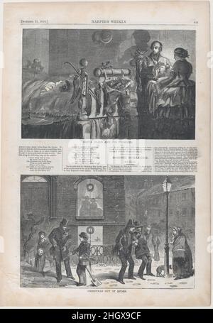 Christmas out of Doors (da 'Harper's Weekly', Vol. II) 25 dicembre 1858 dopo Winslow Homer American. Natale fuori di Porte (da 'Harper's Weekly', Vol. II). Dopo Winslow Homer (americano, Boston, Massachusetts 1836–1910 Prouts Neck, Maine). Dicembre 25, 1858. Incisione in legno. Harper's Weekly (americano, 1857–1916). Stampa Foto Stock
