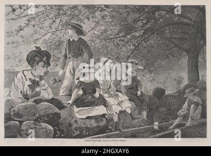 Spring Blossoms (da 'Harper's Weekly', Vol.XIV) 12 maggio 1870 dopo Winslow Homer American. Fiori primaverili (da 'Harper's Weekly', Vol.XIV). Dopo Winslow Homer (americano, Boston, Massachusetts 1836–1910 Prouts Neck, Maine). Maggio 12, 1870. Incisione in legno. Harper's Weekly (americano, 1857–1916). Stampa Foto Stock