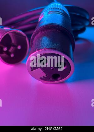 Cavo XLR e inserire una macro shot Foto Stock