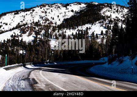 Scene invernali di neve in Idaho, Stati Uniti Foto Stock