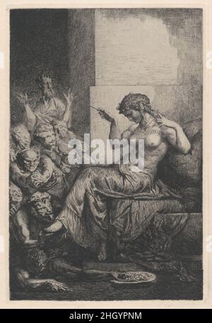 Allegorie 19th secolo Francesco-Nicolas Chifflart. Allegorie. Francis-Nicolas Chifflart (francese, Saint-Omer 1825–1901 Parigi). 19th secolo. Acquaforte. Stampa Foto Stock