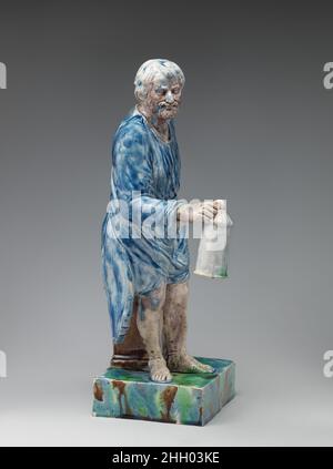 Diogenes alla ricerca di un uomo onesto ca. 1770–80 Ralph Wood il giovane. Diogenes alla ricerca di un uomo onesto. British, Burslem, Staffordshire. CA. 1770–80. Terracotta smaltata in piombo. Ceramica-ceramica Foto Stock