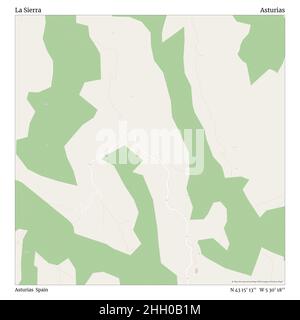 La Sierra, Asturie, Spagna, Asturie, N 43 15' 13'', W 5 30' 18''', mappa, mappa senza tempo pubblicata nel 2021. Viaggiatori, esploratori e avventurieri come Florence Nightingale, David Livingstone, Ernest Shackleton, Lewis and Clark e Sherlock Holmes si sono affidati alle mappe per pianificare i viaggi verso gli angoli più remoti del mondo, Timeless Maps sta mappando la maggior parte delle località del mondo, mostrando il successo di grandi sogni Foto Stock
