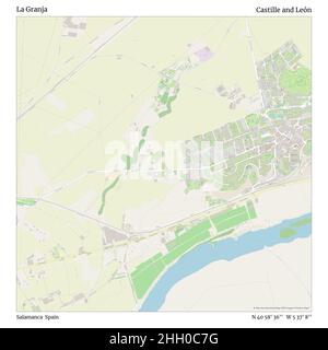 La Granja, Salamanca, Spagna, Castille e León, N 40 58' 36'', W 5 37' 8''', mappa, mappa senza tempo pubblicata nel 2021. Viaggiatori, esploratori e avventurieri come Florence Nightingale, David Livingstone, Ernest Shackleton, Lewis and Clark e Sherlock Holmes si sono affidati alle mappe per pianificare i viaggi verso gli angoli più remoti del mondo, Timeless Maps sta mappando la maggior parte delle località del mondo, mostrando il successo di grandi sogni Foto Stock