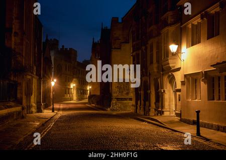 Merton Street al mattino presto di gennaio. Oxford, Oxfordshire, Inghilterra Foto Stock