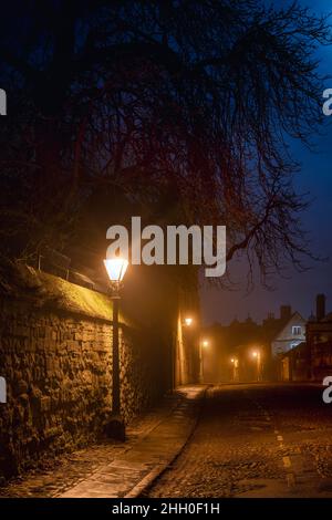 Merton Street al mattino presto di gennaio. Oxford, Oxfordshire, Inghilterra Foto Stock