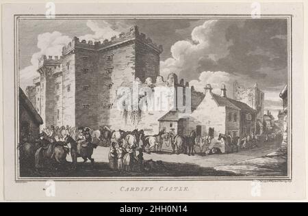 Castello di Cardiff, da 'Osservazioni in un tour nel Galles del Nord e del Sud, nel 1797' 26 agosto 1799 John Hill. Castello di Cardiff, da 'Osservazioni in un tour nel Galles del Nord e del Sud, nell'anno 1797'. "Osservazioni su un tour nel Galles del Nord e del Sud, nell'anno 1797". John Hill (inglese, ca. 1714–1775). Agosto 26, 1799. Acquaforte e acquatinta. W. Wigstead (British, Londra attiva, ca. 1799–1805). Stampa Foto Stock