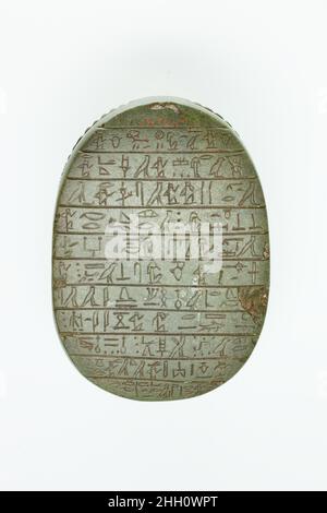 Cuore Scarab ca. 1550–1295 a.C. nuovo Regno. Cuore Scarab. Ca. 1550–1295 A.C. Pietra verde scuro. Nuovo Regno. Dall'Egitto. Dynasty 18 Foto Stock