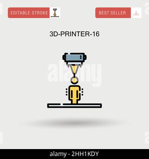 3D-printer-16 icona vettore semplice. Illustrazione Vettoriale