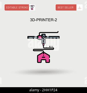 3D-printer-2 icona vettore semplice. Illustrazione Vettoriale