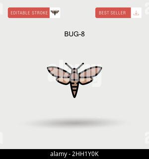 Bug-8 icona vettore semplice. Illustrazione Vettoriale