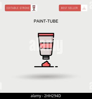 Icona vettoriale semplice del tubo di vernice. Illustrazione Vettoriale