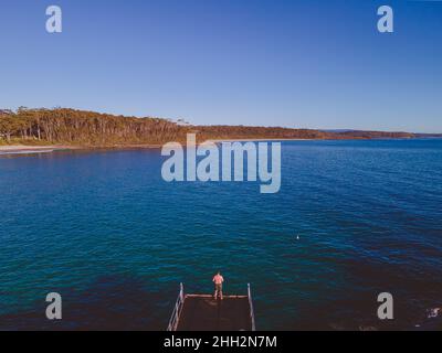 Vista aerea di Bawley Point Beach, NSW, Australia Foto Stock