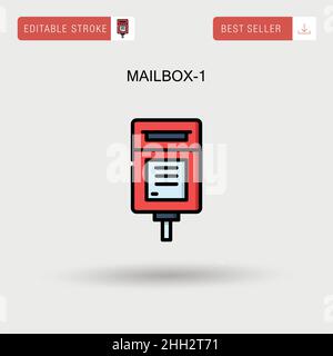 Mailbox-1 icona vettore semplice. Illustrazione Vettoriale