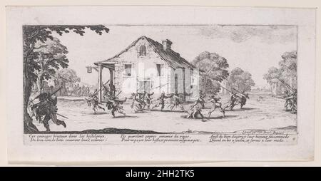 La Maraude (pilfering), da Les Misères et les Mal-Heures de la Guerre (le miserie e le sorti della guerra), piatto 4 1633 Jacques Callot francese. La Maraude (pilfering), da Les Misères et les Mal-Heures de la Guerre (le miserie e le sorti della guerra), piatto 4. Les Misères et les Mal-Heures de la Guerre. Jacques Callot (francese, Nancy 1592–1635 Nancy). 1633. Incisione; secondo stato di tre (Lieure). Israël Henriet (francese, Nancy ca. 1590–1661 Parigi). Stampa Foto Stock