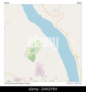 Souto, comune di Vila Nova de Gaia, Portogallo, Porto, N 41 6' 0'', W 8 31' 59''', mappa, mappa senza tempo pubblicata nel 2021. Viaggiatori, esploratori e avventurieri come Florence Nightingale, David Livingstone, Ernest Shackleton, Lewis and Clark e Sherlock Holmes si sono affidati alle mappe per pianificare i viaggi verso gli angoli più remoti del mondo, Timeless Maps sta mappando la maggior parte delle località del mondo, mostrando il successo di grandi sogni Foto Stock