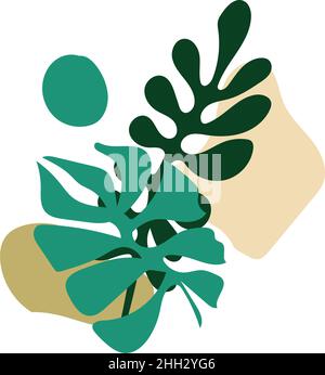 bella composizione astratta di figure, paesaggio minimalista. Design astratto del paesaggio per copertine, poster, stampe, arte da parete in un minimalista Illustrazione Vettoriale