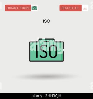 Icona vettore semplice ISO. Illustrazione Vettoriale