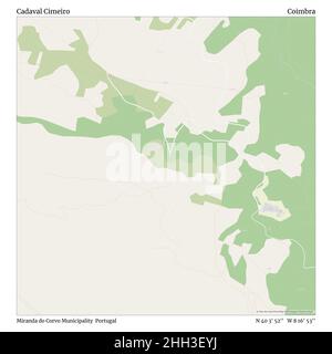 Cadaval Cimeiro, comune di Miranda do Corvo, Portogallo, Coimbra, N 40 3' 52'', W 8 16' 53'', mappa, Mappa senza tempo pubblicata nel 2021. Viaggiatori, esploratori e avventurieri come Florence Nightingale, David Livingstone, Ernest Shackleton, Lewis and Clark e Sherlock Holmes si sono affidati alle mappe per pianificare i viaggi verso gli angoli più remoti del mondo, Timeless Maps sta mappando la maggior parte delle località del mondo, mostrando il successo di grandi sogni Foto Stock