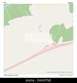 Via, Örebro Kommun, Svezia, Örebro, N 59 19' 0'', e 15 25' 59'', mappa, mappa senza tempo pubblicata nel 2021. Viaggiatori, esploratori e avventurieri come Florence Nightingale, David Livingstone, Ernest Shackleton, Lewis and Clark e Sherlock Holmes si sono affidati alle mappe per pianificare i viaggi verso gli angoli più remoti del mondo, Timeless Maps sta mappando la maggior parte delle località del mondo, mostrando il successo di grandi sogni. Foto Stock