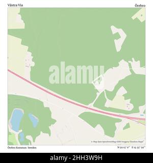 Västra Via, Örebro Kommun, Svezia, Örebro, N 59 15' 0'', e 14 55' 59'', mappa, mappa senza tempo pubblicata nel 2021. Viaggiatori, esploratori e avventurieri come Florence Nightingale, David Livingstone, Ernest Shackleton, Lewis and Clark e Sherlock Holmes si sono affidati alle mappe per pianificare i viaggi verso gli angoli più remoti del mondo, Timeless Maps sta mappando la maggior parte delle località del mondo, mostrando il successo di grandi sogni. Foto Stock