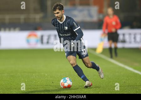 Primo: 01/22/2022 Fuvuball, calcio, 1st Bundesliga, stagione 2021/2022, VFL Bochum - 1st FC kV?ln, Koeln, azione individuale, Gerrit Holtmann Foto Stock