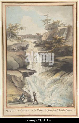 Un ponte sull'Aar, ai piedi del Grimsel, nel Cantone di Berna ca. 1775 Caspar Wolf Svizzera. Un ponte sull'Aar, ai piedi del Grimsel, nel Cantone di Berna 366200 Foto Stock