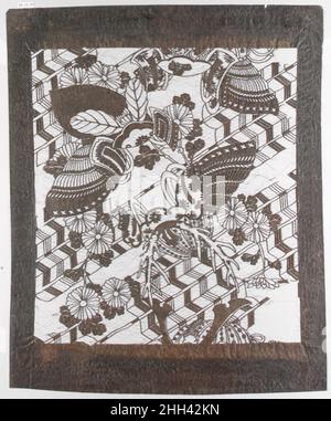 Stencil 19th secolo Giappone. Stencil. Giappone. 19th secolo. Carta, seta. Stencil Foto Stock