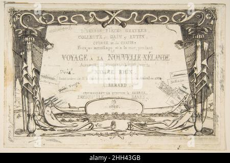 Copertina: The Voyage in Nuova Zelanda (1842 - 46) 1866 Charles Meryon Francese. Copertina: Il viaggio in Nuova Zelanda (1842 - 46) 377894 Foto Stock