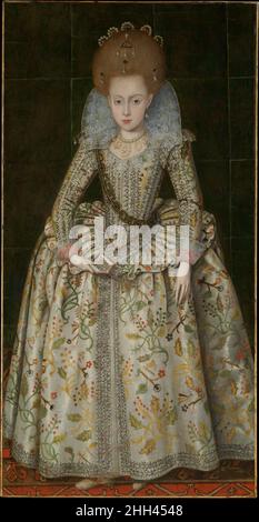 Principessa Elisabetta (1596-1662), più tardi Regina di Boemia ca. 1606 Robert Peake, l'anziano Elisabetta britannica, sorella del principe Enrico e del futuro Carlo i, aveva circa dieci anni quando questo ritratto fu dipinto. Principessa Elisabetta (1596–1662), più tardi Regina di Boemia. Robert Peake il Vecchio (britannico, ca. 1551–1619 Londra). CA. 1606. Olio su tela. Dipinti Foto Stock