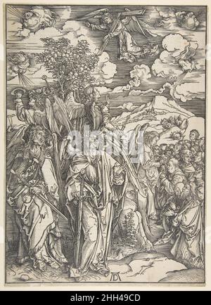 I quattro Angeli che frenano i venti, dalla serie Apocalypse 1497-1498 Albrecht Dürer Tedesco. I quattro Angeli che frenano i venti, della serie Apocalypse 397140 Foto Stock
