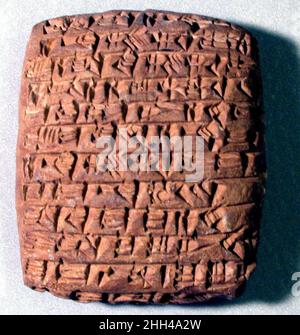 Tavoletta cuneiforme: Deposito di corte ca. 20th–19th secolo a.C. Antica colonia di commercio assiro. Tavoletta cuneiforme: Deposito in tribunale. Vecchia colonia di commercio assiro. Ca. 20th–19th secolo a.C. Argilla. Età del Bronzo Medio-Vecchia colonia di commercio assiro. Anatolia, probabilmente da Kültepe (Karum Kanesh) Foto Stock