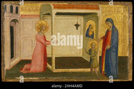 La visione di Santa Caterina d'Alessandria seconda metà 14th secolo Maestro dell'Orcagnesque Misericordia Italiano. La visione di Santa Caterina d'Alessandria. Maestro dell'Orcagnesque Misericordia (Firenze, attiva seconda metà del 14th secolo). Italiano, Firenze, seconda metà del 14th secolo. Tempera su legno, oro macinato. Dipinti Foto Stock