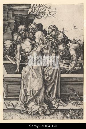 L'Entombment di Cristo ca. 1435–1491 Martin Schongauer tedesco. L'Entombment di Cristo. Martin Schongauer (tedesco, Colmar ca. 1435/50–1491 Breisach). CA. 1435–1491. Incisione. Stampa Foto Stock