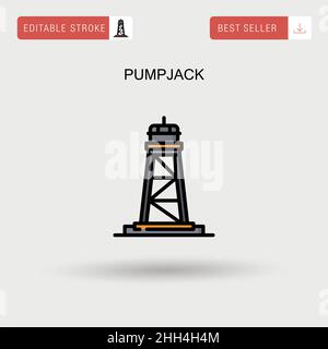 Icona vettore semplice Pumpjack. Illustrazione Vettoriale